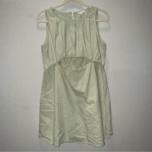 Gianni Bini Linen blend Light Green Sleeveless Dress cut out xl mini